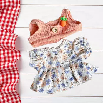 Комплект одежды для кукол 20 см с платьем и жилетом для плюшевых игрушек оранжевый