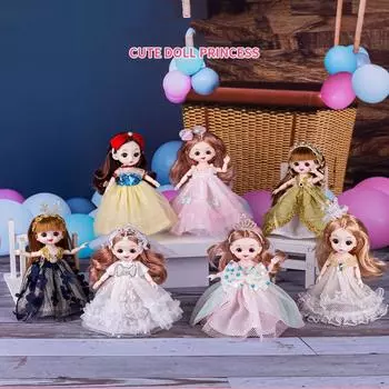 Комплект одежды для кукол Crystal 17 см, аксессуары для игрушек, куклы своими руками, одежда принцессы, праздничный подарок 5