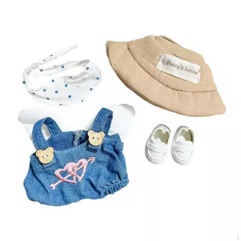 Комплект одежды для кукол, мягкие белые туфли с квадратным носком, шляпа, модная одежда для кукол ростом 15 см/17 см