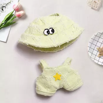 Комплект одежды для кукол, наряд с головным убором, одежда для кукол ростом 6,69 дюйма зелёный