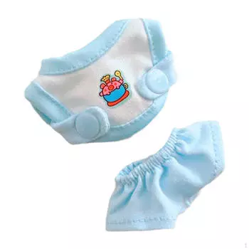 Комплект одежды для кукол с футболкой и шортами для кукол ростом 10 см и 15 см White