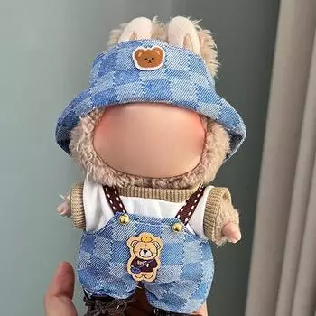 Комплект одежды для плюшевых игрушек 17 см, плюшевый виниловый Labubu, стильная одежда, спортивный костюм для отдыха, аксессуары для одежды Labubu