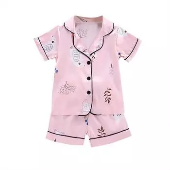 Комплект одежды с принтом «Корни медведя» для маленьких мальчиков и девочек, блузка с короткими рукавами, топы + шорты, одежда для сна, пижамы XXL