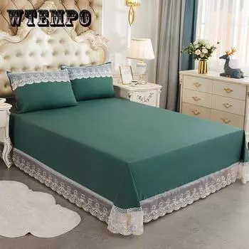 Комплект однотонных кружевных простыней из трех частей, одинарный и двойной, обтягивающий, обнаженный, для сна, комплект четырех сезонов, общий комплект простыней с увеличенным утолщением 230*250cm