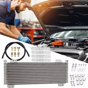 Комплект охладителя трансмиссии 40K Комплект охладителя трансмиссионного масла для тяжелых условий эксплуатации 40 000 Gvw Max Автомобильный охладитель трансмиссии с монтажным оборудованием красный