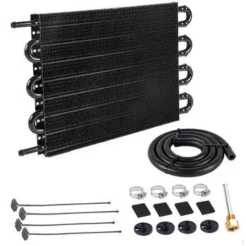 Комплект охладителя трансмиссионного масла, высокая производительность, простая установка, премиум-класса, 5/16 серебряный