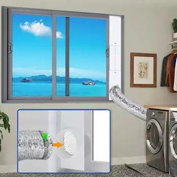 Комплект окон с сухой вентиляцией и вентиляционным шлангом для сушилки Регулируемые вентиляционные панели для оконной сушилки Быстрая установка Надежный комплект оконных вентиляционных отверстий A