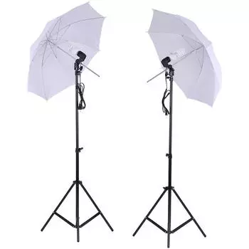 Комплект освещения для фотостудии, 2 шт., 2 метра, 6,6 фута, осветительная подставка + 2 шт., 33-дюймовый белый мягкий свет EU Plug