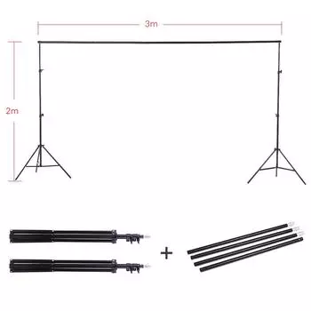 Комплект освещения для фотостудии Andoer 3 шт. 50*70 см Софтбокс 12 шт. 45 Вт Лампа 3 шт. 4 в 1 Цоколь для лампы 3 шт. 2 м EU Plug чёрный