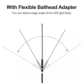 Комплект освещения для студийной фотографии Andoer, включающий 2 * портативные светодиодные трубки 3000K-5700K с регулируемой яркостью чёрный