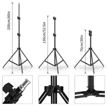 Комплект освещения для студийной фотосъемки Andoer Набор освещения для софтбокса, включая светодиодные лампочки мощностью 45 Вт/50x70 см US Plug