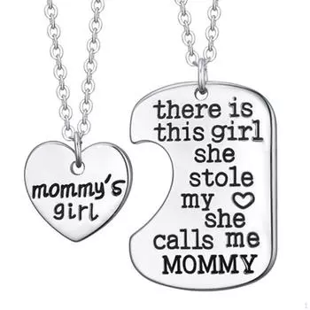 Комплект ожерелья для отца и дочери, сердце для папы и дочки, ожерелье с подвеской, мода и подарок Grandpa