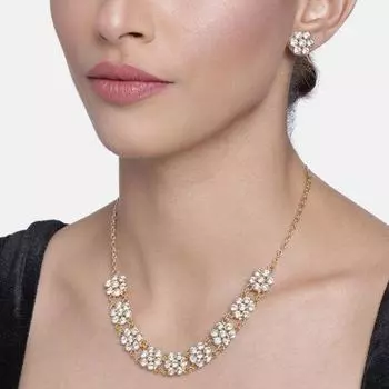 Комплект ожерелья Estele с позолотой 24 карата геометрической формы из австрийского кристалла для женщин