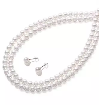 Комплект ожерелья Grand Premium Pearl ожерелье 110 см 8 мм белые x золотые серьги комплект фирменная гарантия 3 года [VOTRE COUTURE]