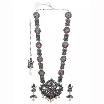 Комплект ожерелья из латуни AFGHANI для женщин (Серебряный)