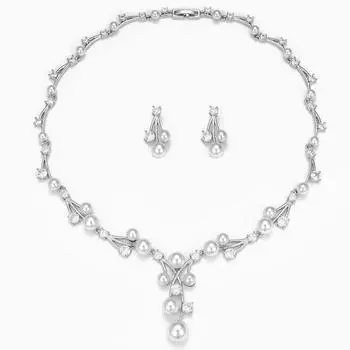 Комплект ожерелья из жемчуга Ruifan для женщин, модный креативный дизайн, ожерелье, серьги, подарок