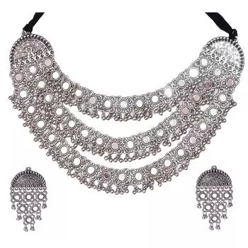 Комплект ожерелья с серьгами для женщин и девочек FREE SIZE