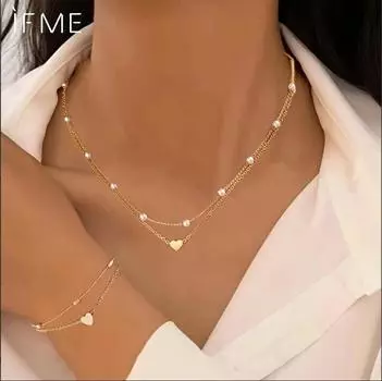 Комплект ожерелий с браслетом IF ME Cross, осенне-зимний персонализированный набор для темперамента высшего качества, лучший подарок для друзей