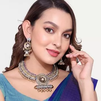 Комплект ожерелий с двумя позолоченными монетами для женщин белый