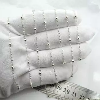 Комплект ожерелий с крестом из серебра 925 пробы - полуготовые аксессуары ручной работы Large, cross-shaped, 3mm beads, semi-finished серебряный