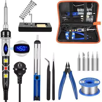 Комплект паяльника, 80 Вт ЖК-цифровой паяльник, сварочные инструменты с регулируемой температурой, 110 В/220 В, паяльная станция 110V & US Plug