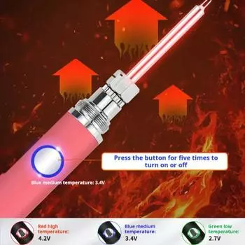 Комплект паяльника Yousheng с цифровым дисплеем, регулируемой температурой, портативный, легкий, перезаряжаемый, набор для паяльника красный