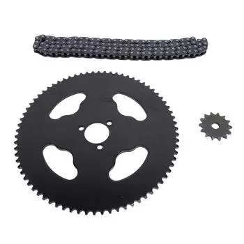 Комплект передней и задней звездочки T8F с цепью T8F 120 звеньев T8F 10 мм H отверстие 14T Передняя звездочка 74T