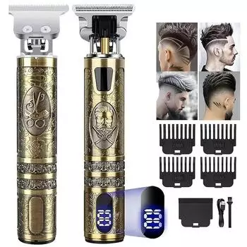 [Комплект перезаряжаемых машинок для стрижки волос] 1 шт. USB перезаряжаемая профессиональная электрическая машинка для стрижки волос - питание от литиевой батареи, 4 регулируемых гребня