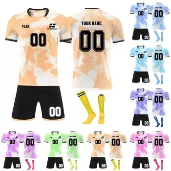 Комплект персонализированных рубашек для мужчин и девочек с именем и номером, футбольные майки на заказ для мальчиков, тренировочный костюм XXL