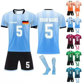 Комплект персонализированных рубашек для мужчин и девочек с именем и номером, футбольные майки на заказ для мальчиков, тренировочный костюм S