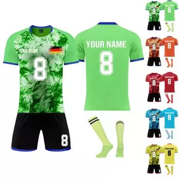 Комплект персонализированных рубашек для мужчин и девочек с именем и номером, футбольные майки на заказ для мальчиков, тренировочный костюм 28