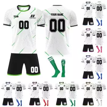 Комплект персонализированных рубашек для мужчин и девочек с именем и номером, футбольные майки на заказ для мальчиков, тренировочный костюм XXXL зелёный