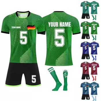 Комплект персонализированных рубашек для мужчин и девочек с именем и номером, футбольные майки на заказ для мальчиков, тренировочный костюм 18