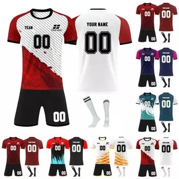 Комплект персонализированных рубашек для мужчин и девочек с именем и номером, футбольные майки на заказ для мальчиков, тренировочный костюм 26