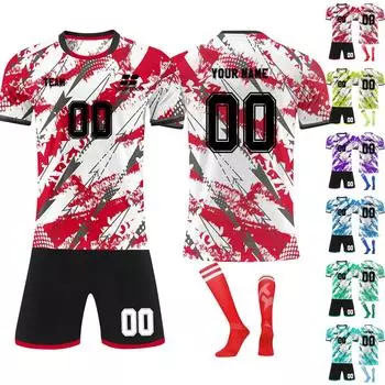 Комплект персонализированных рубашек для мужчин и девочек с именем и номером, футбольные майки на заказ для мальчиков, тренировочный костюм XXXL