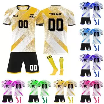 Комплект персонализированных рубашек для мужчин и девочек с именем и номером, футбольные майки на заказ для мальчиков, тренировочный костюм XXXL зелёный