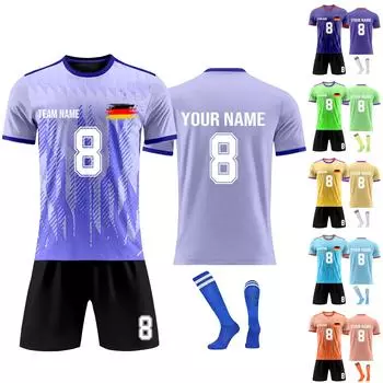 Комплект персонализированных рубашек для мужчин и девочек с именем и номером, футбольные майки на заказ для мальчиков, тренировочный костюм 22 зелёный