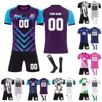 Комплект персонализированных рубашек для мужчин и девочек с именем и номером, футбольные майки на заказ для мальчиков, тренировочный костюм 16 чёрный