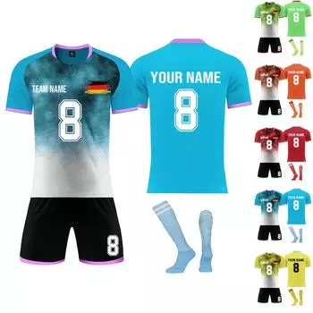 Комплект персонализированных рубашек для мужчин и девочек с именем и номером, футбольные майки на заказ для мальчиков, тренировочный костюм 22