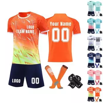 Комплект персонализированных рубашек для мужчин и девочек с именем и номером, футбольные майки на заказ для мальчиков, тренировочный костюм L темно-синий