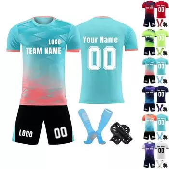 Комплект персонализированных рубашек для мужчин и девочек с именем и номером, футбольные майки на заказ для мальчиков, тренировочный костюм L темно-синий