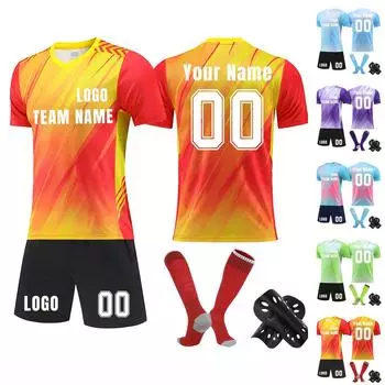 Комплект персонализированных рубашек для мужчин и девочек с именем и номером, футбольные майки на заказ для мальчиков, тренировочный костюм L светло-зеленый