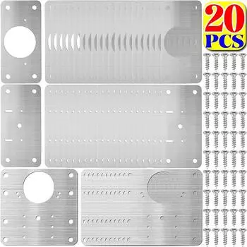 Комплект пластин для ремонта петель шкафа с винтами, плоские фиксированные кронштейны, монтажные пластины для дверных петель ящиков мебели из нержавеющей стали, инструменты