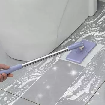 Комплект плоских швабр с 20 салфетками для сухой уборки. Простая установка одним щелчком 360 градусов.