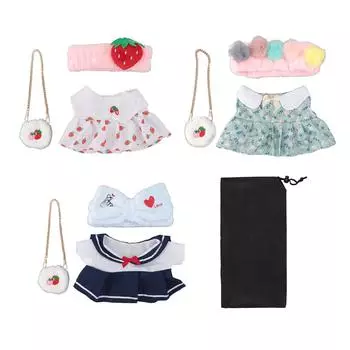 Комплект плюшевой кукольной одежды, симпатичное 12-дюймовое плюшевое кукольное платье для ролевых игр дошкольного возраста Heart Headband