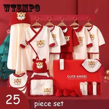 Комплект подарочной коробки детской одежды из чистого хлопка для новорожденных мужского и женского пола, товары для детей в полнолуние, весенний и осенний комплект одежды, товары для новорожденных 59