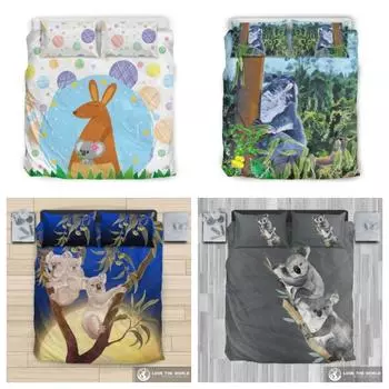 Комплект пододеяльников Australia Koala on The Jungle 02 Комплект постельного белья Домашние покрывала Single 135x200cm