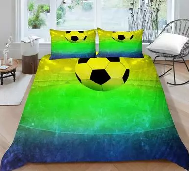 Комплект пододеяльников для кровати, 3D футбольный дизайн, Лидер продаж, удобные кровати, пододеяльники, домашнее постельное белье, наволочка для подростков Single 135x200cm