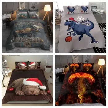 Комплект пододеяльников для собак, рождественский питбуль, персонализированные фото, пододеяльник, комплект постельного белья, наволочка Single 135x200cm