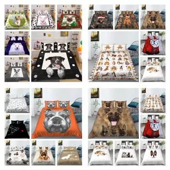 Комплект пододеяльников, домашнее постельное белье для собак, домашние животные, роспись, постельное белье, роскошные чехлы для мужчин и мальчиков, новые модные комплекты постельных принадлежностей UK Single 135x200cm